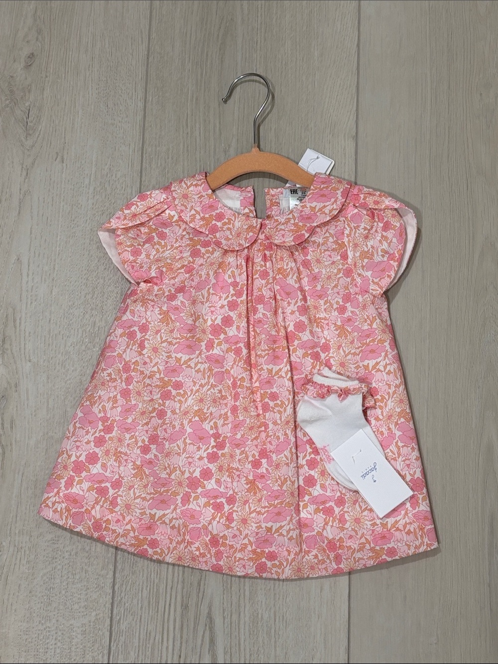 Jacadi Pink Floral Short-Sleeve Dress